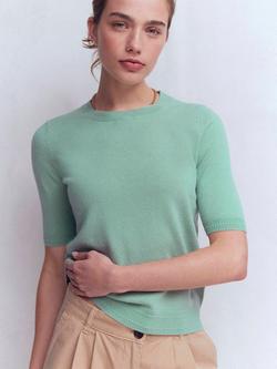 Boden Eva Pure Cashmere Knit Top, Celadon Blue, Celadon Blue