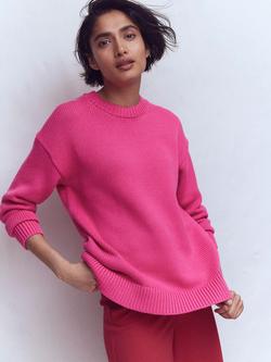 Boden Lucy Oversized Jumper, Pink Peony, Pink Peony