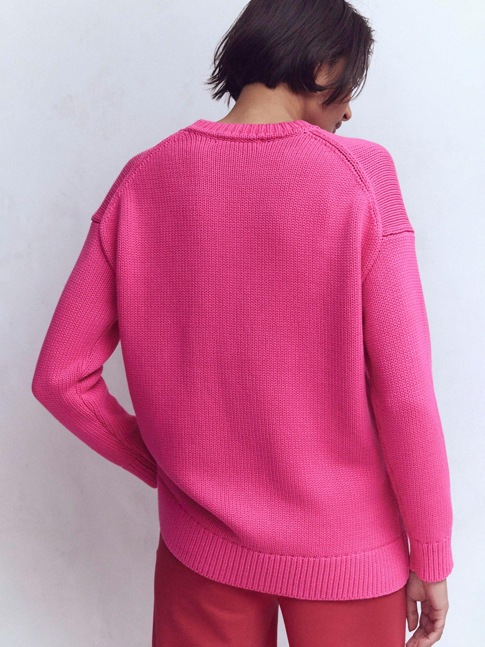 Product image 4 of 7, which shows Boden Lucy Oversized Jumper, Pink Peony, XS