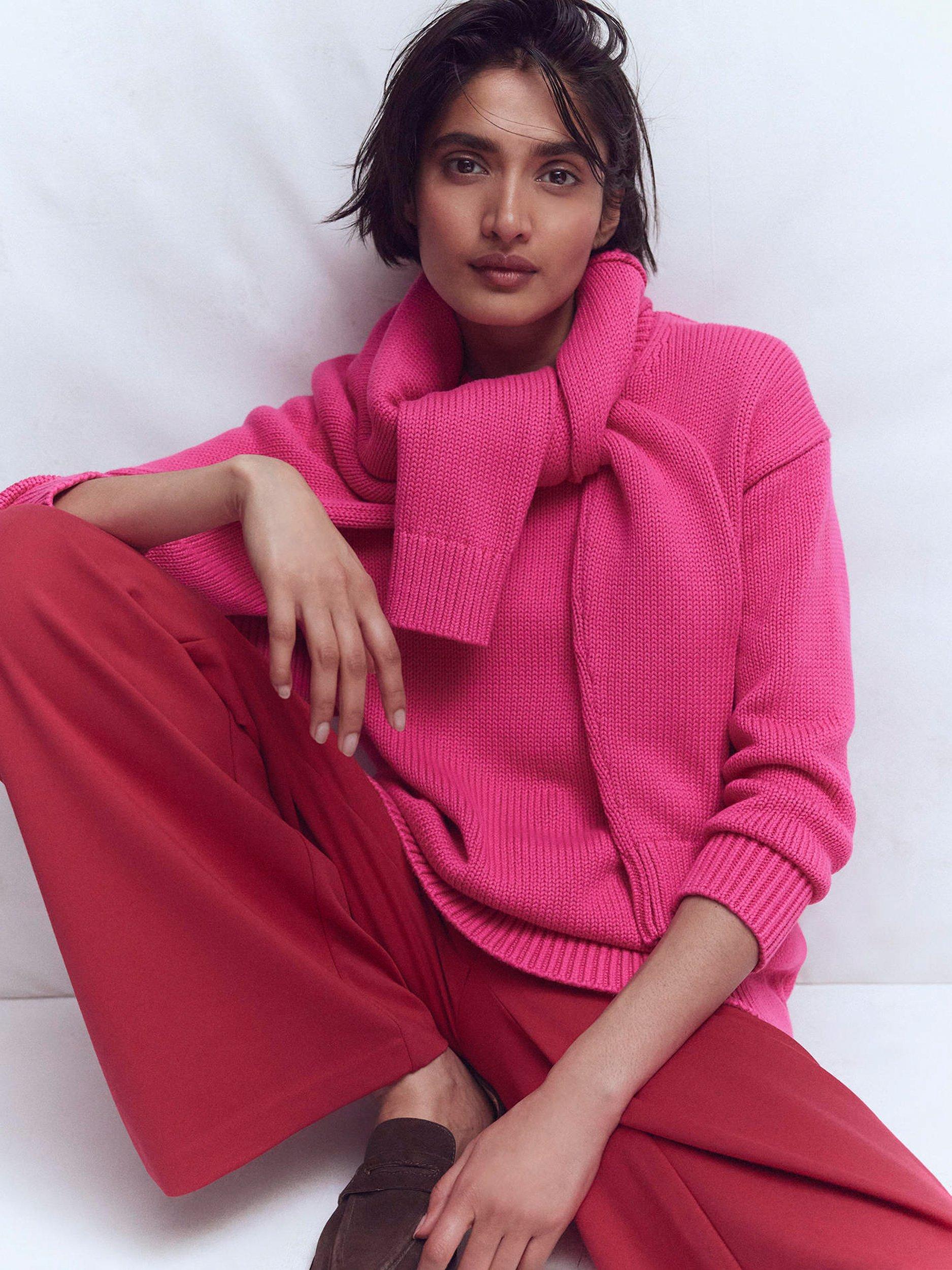 Product image 5 of 7, which shows Boden Lucy Oversized Jumper, Pink Peony, XS
