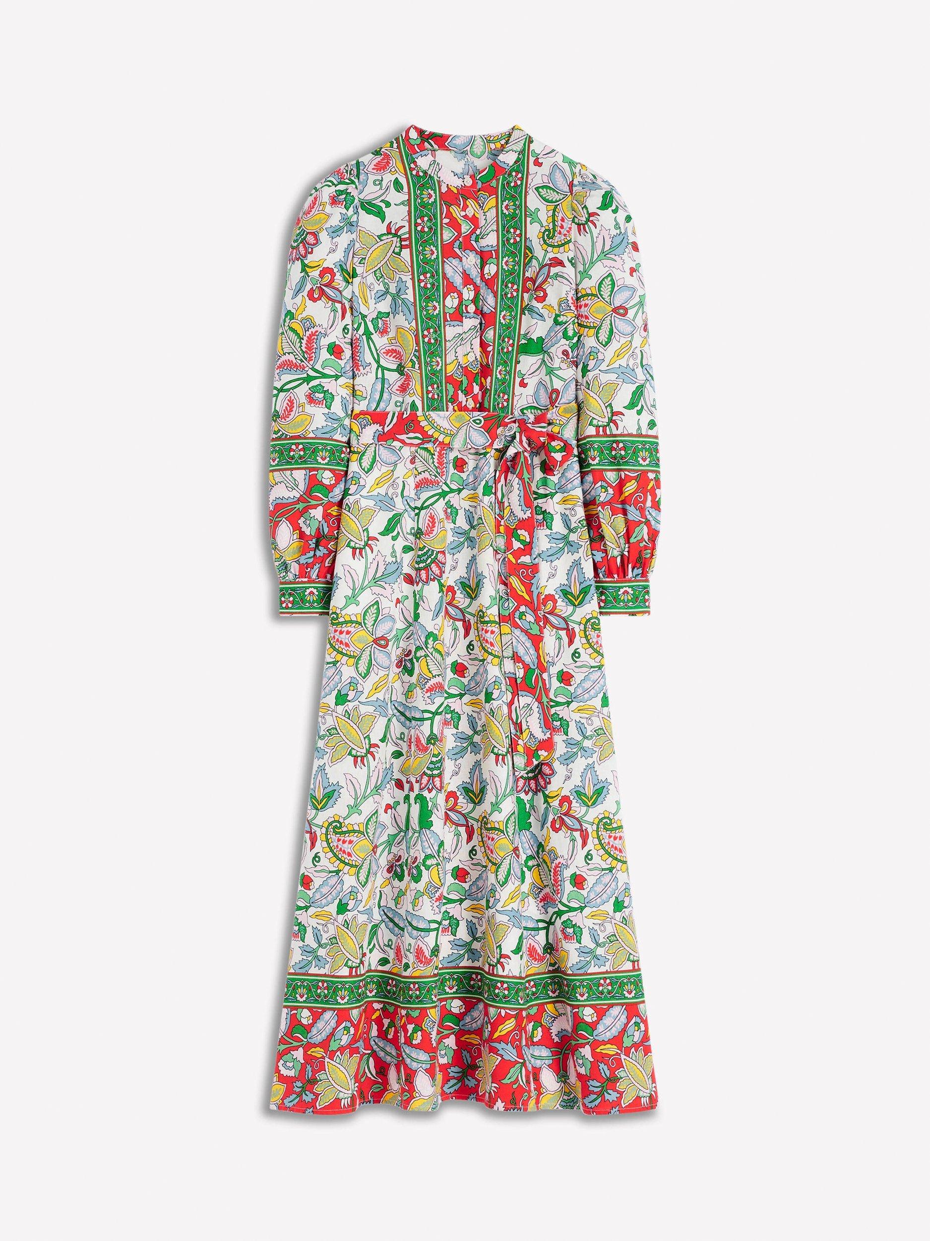 Product image 5 of 5, which shows Boden Ava Floral Linen Rich Dress, Multi, 8
