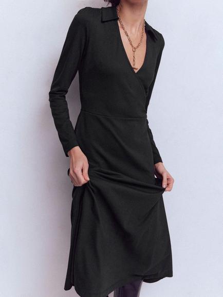 Boden Carla Jersey Wrap Dress - view 2, Black