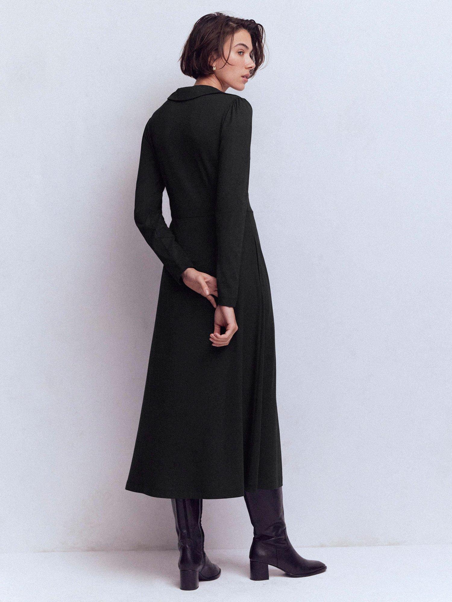 Product image 3 of 5, which shows Boden Carla Jersey Wrap Dress, Black, 8