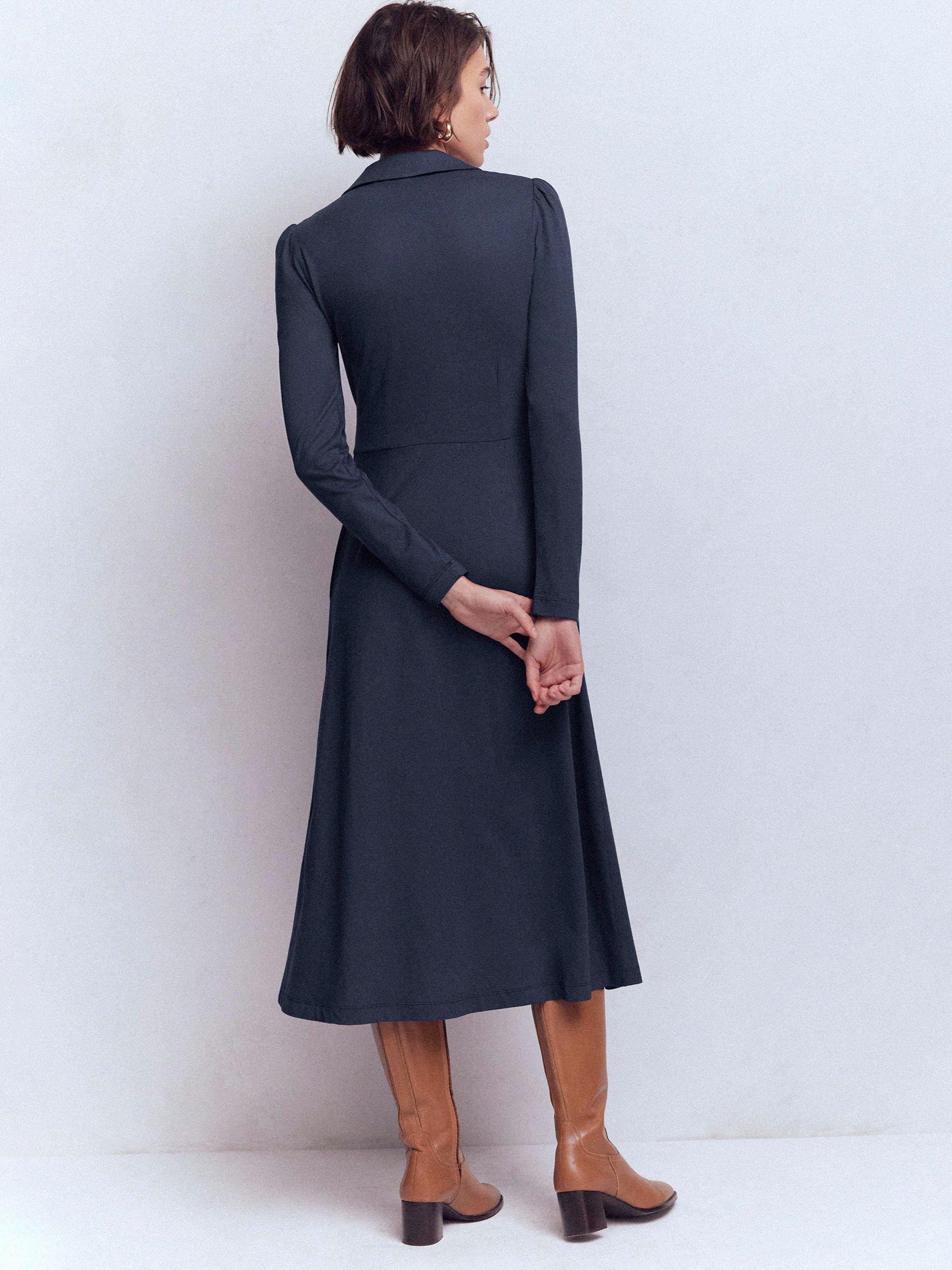 Product image 3 of 6, which shows Boden Carla Jersey Wrap Dress, Navy, 8