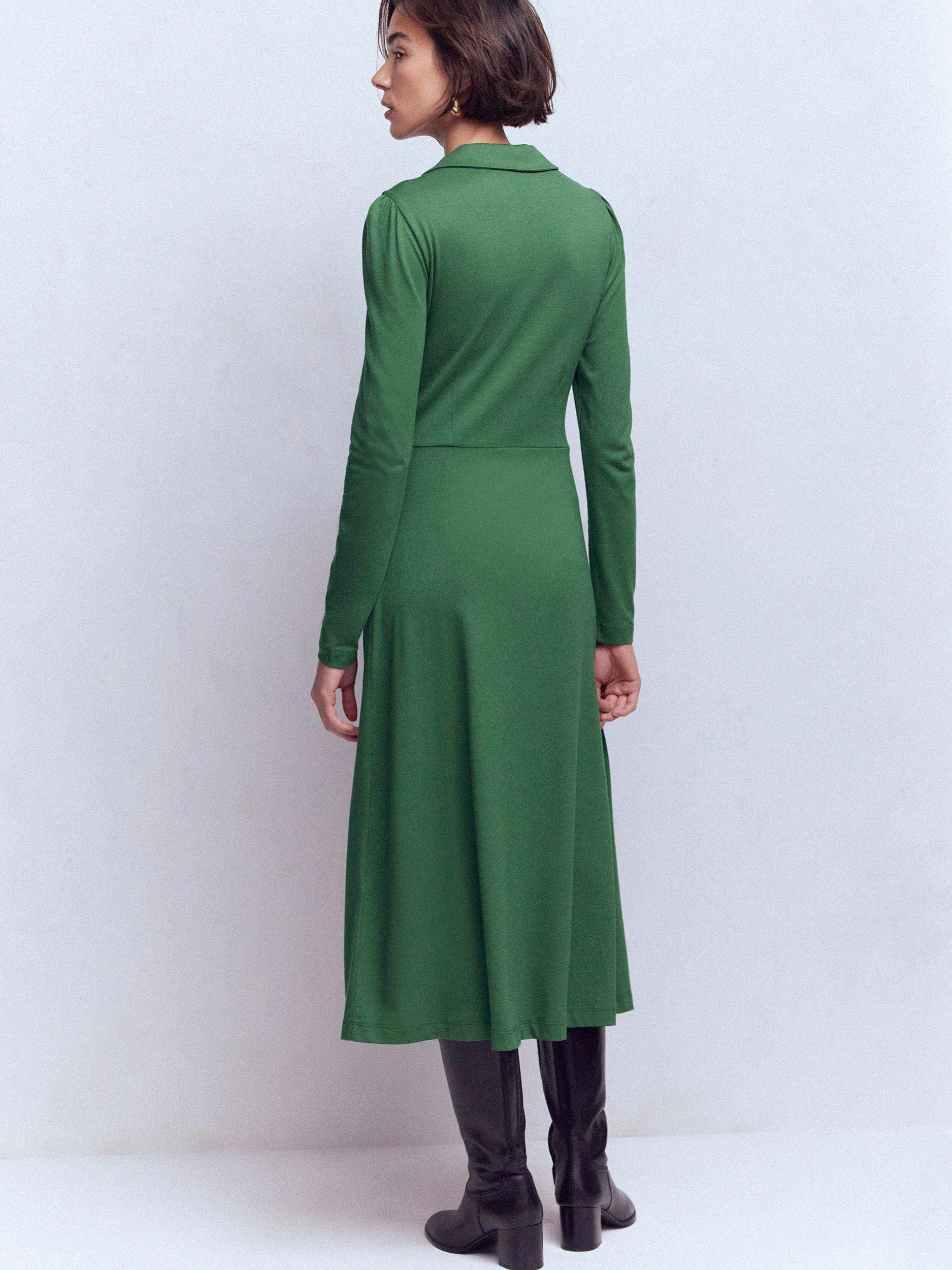 Product image 3 of 5, which shows Boden Carla Jersey Wrap Dress, Hunter Green, 8
