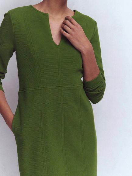 Boden Colette Ottoman Dress - view 2, Green Fir