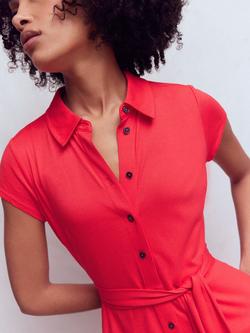 Boden Marcia Jersey Shirt Dress, Poppy Red - view 2, Poppy Red