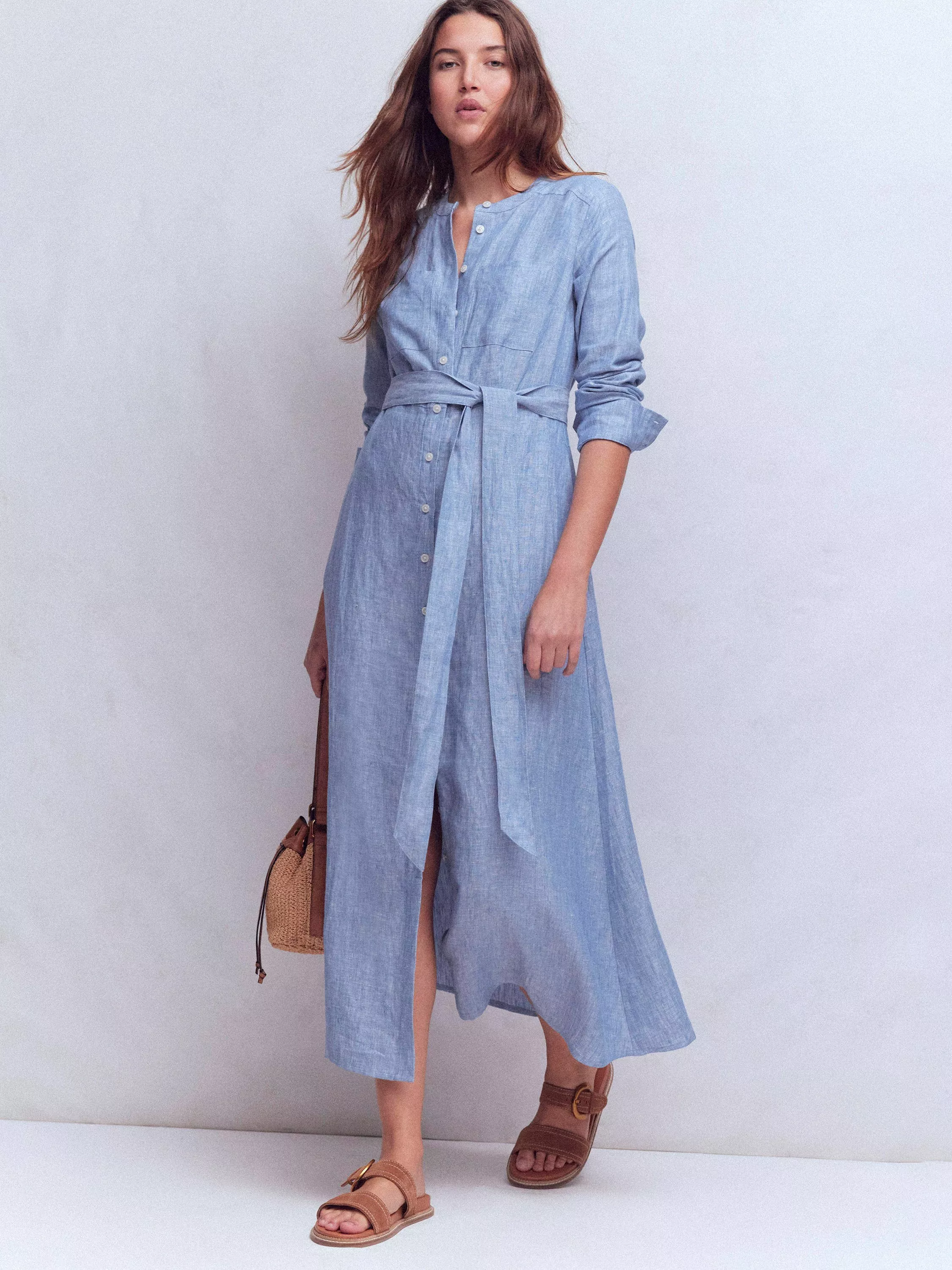 Women's Blue Linen Dresses