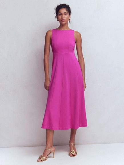 Boden Scarlet Sleeveless Ponte Dress containing LENZING™ ECOVERO™ Viscose, Passion Flower, Passion Flower