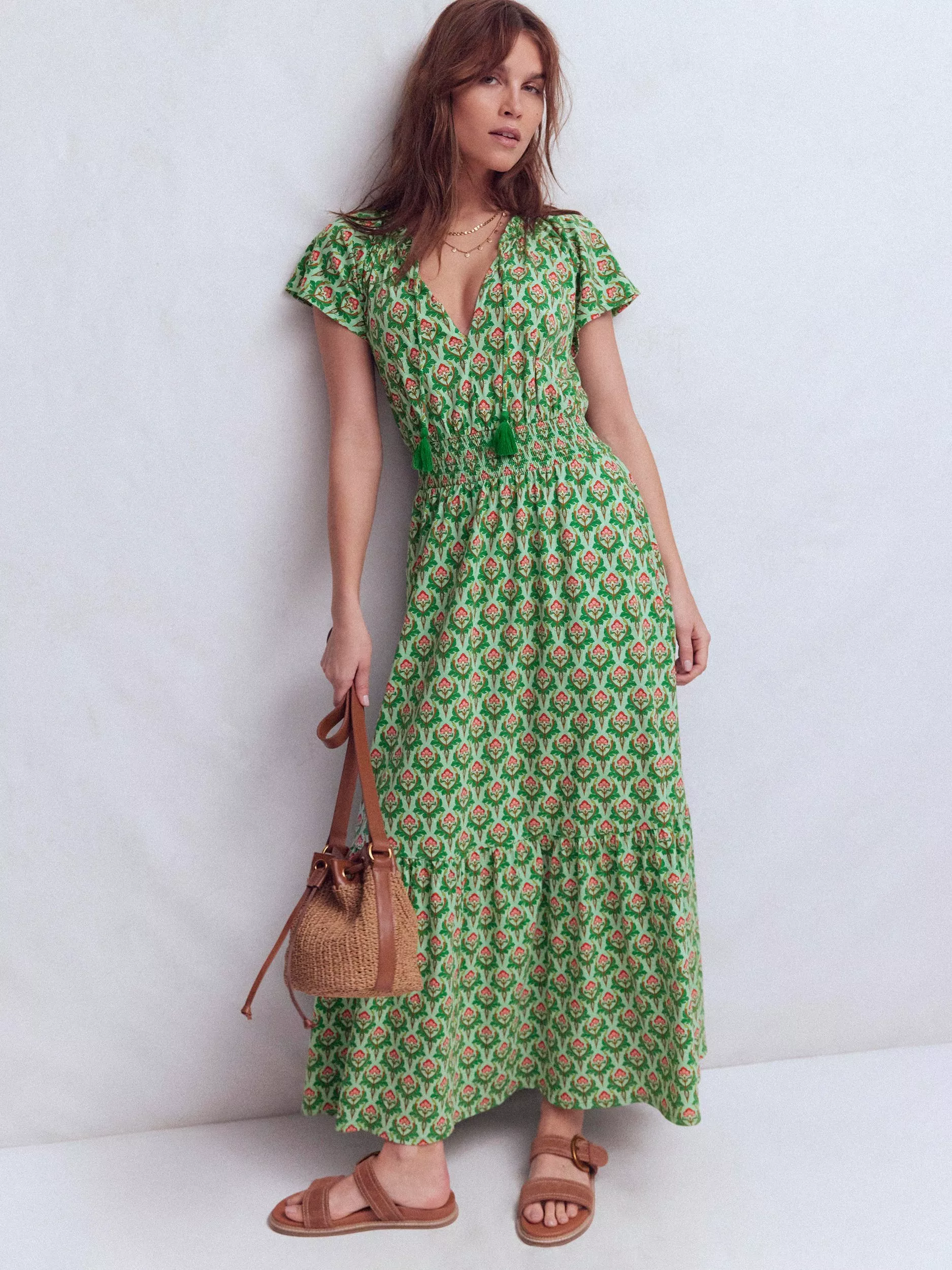 white christmas dresses Floral High Low Wrap Maxi Dress