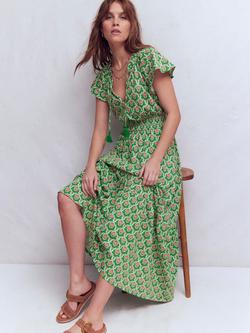 Boden Tala Abstract Tiered Jersey Dress, Pistachio - view 2, Pistachio