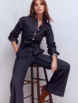 Boden Denim Bootcut Jumpsuit, Indigo Rinse Wash - view 2, Indigo Rinse Wash