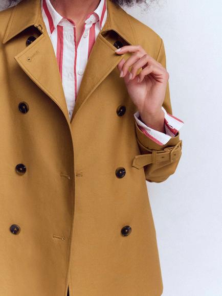 Boden Heart Swing Trench Jacket, Dijon - view 2, Dijon
