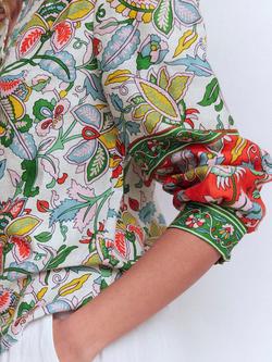 Boden Alicia Floral Pure Linen Top, Multi - view 2, Multi