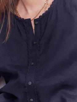 Boden Leah Pure Linen Shirt - view 2, Navy