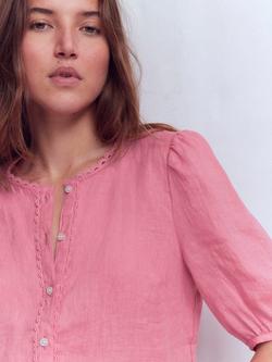 Boden Leah Pure Linen Shirt - view 2, Pink Parfait