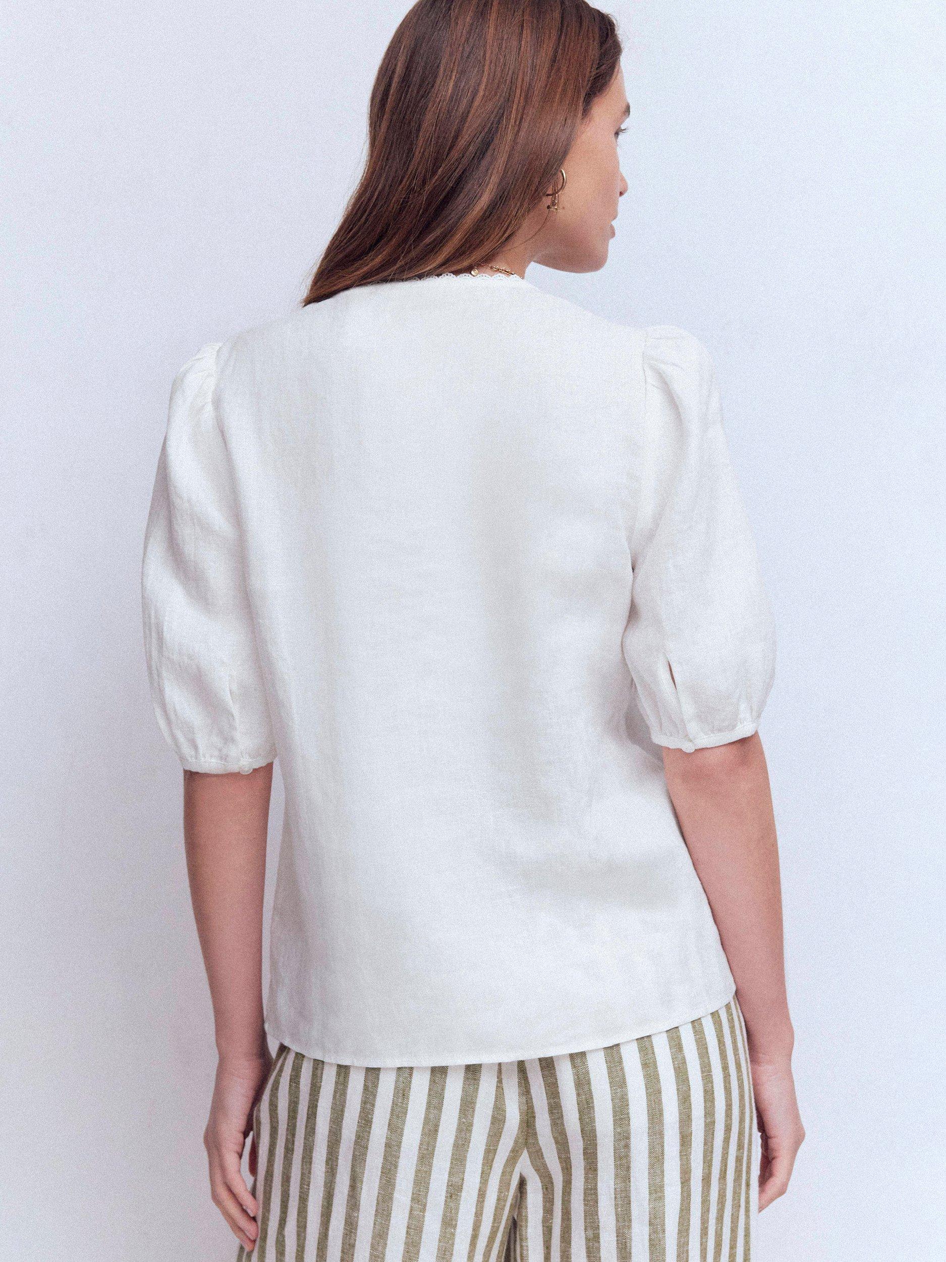 Product image 3 of 5, which shows Boden Leah Pure Linen Shirt, White, 8