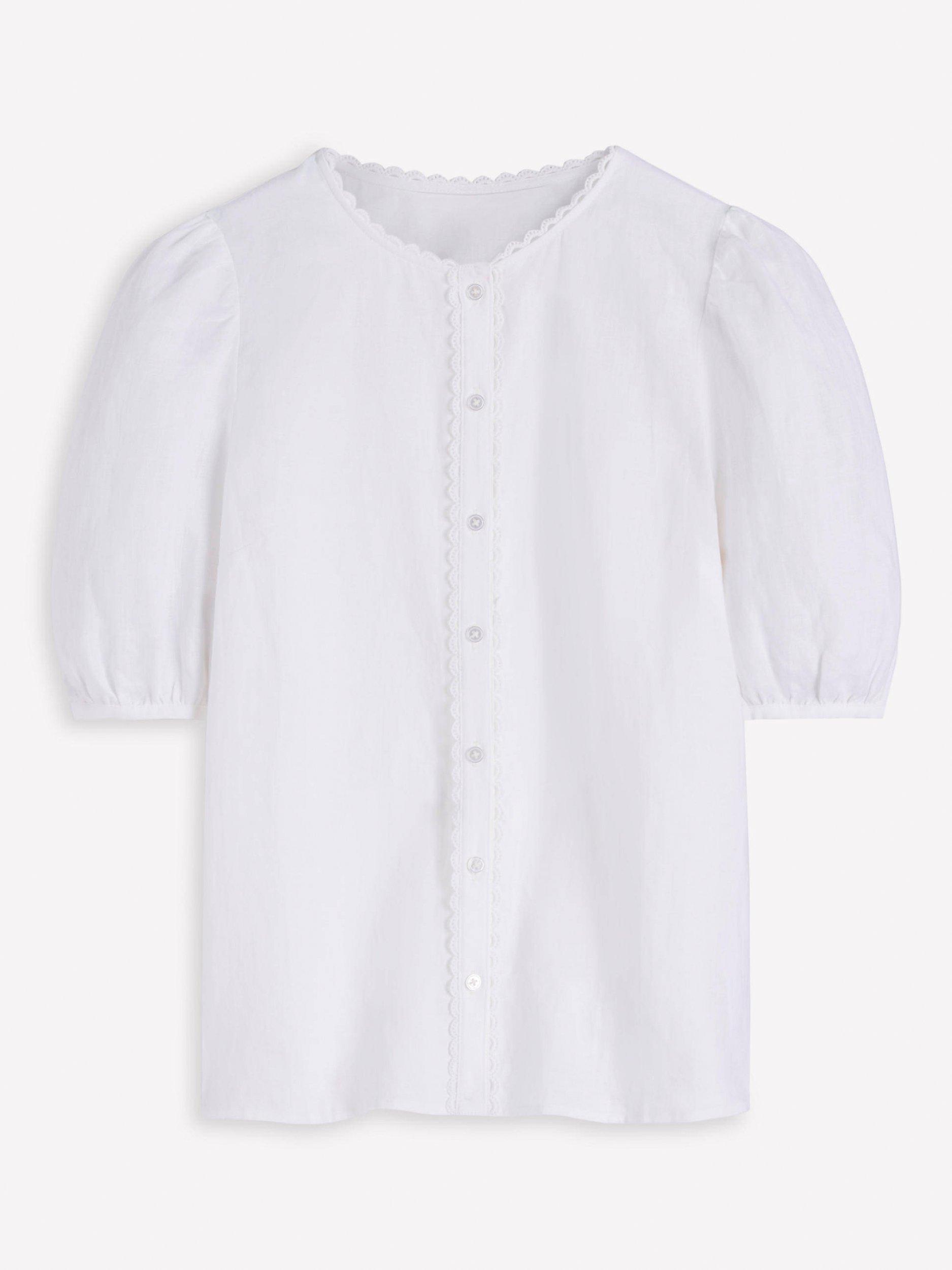 Product image 5 of 5, which shows Boden Leah Pure Linen Shirt, White, 8