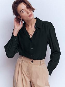 Boden Sara Pure Silk Shirt, Black, Black