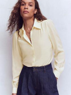 Boden Sara Pure Silk Shirt, Ivory, Ivory