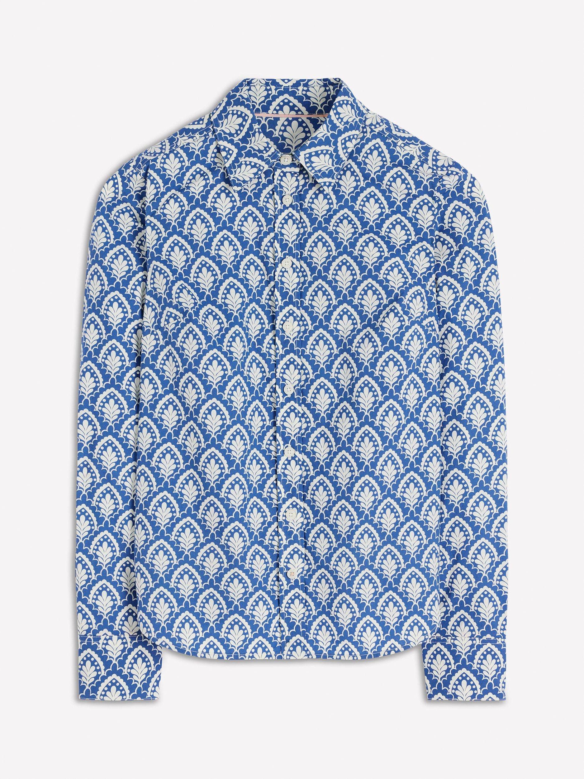 Product image 6 of 6, which shows Boden Sienna Geometric Shirt, Blue, 8