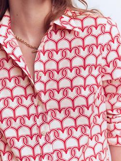 Boden Sienna Heart Print Shirt, Ivory/Red - view 2, Ivory/Red