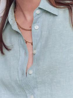 Boden Sienna Pure Linen Shirt, Tourmaline Chambray - view 2, Tourmaline Chambray