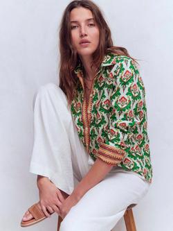 Boden Sienna Geometric Pure Linen Shirt, Multi - view 2, Multi