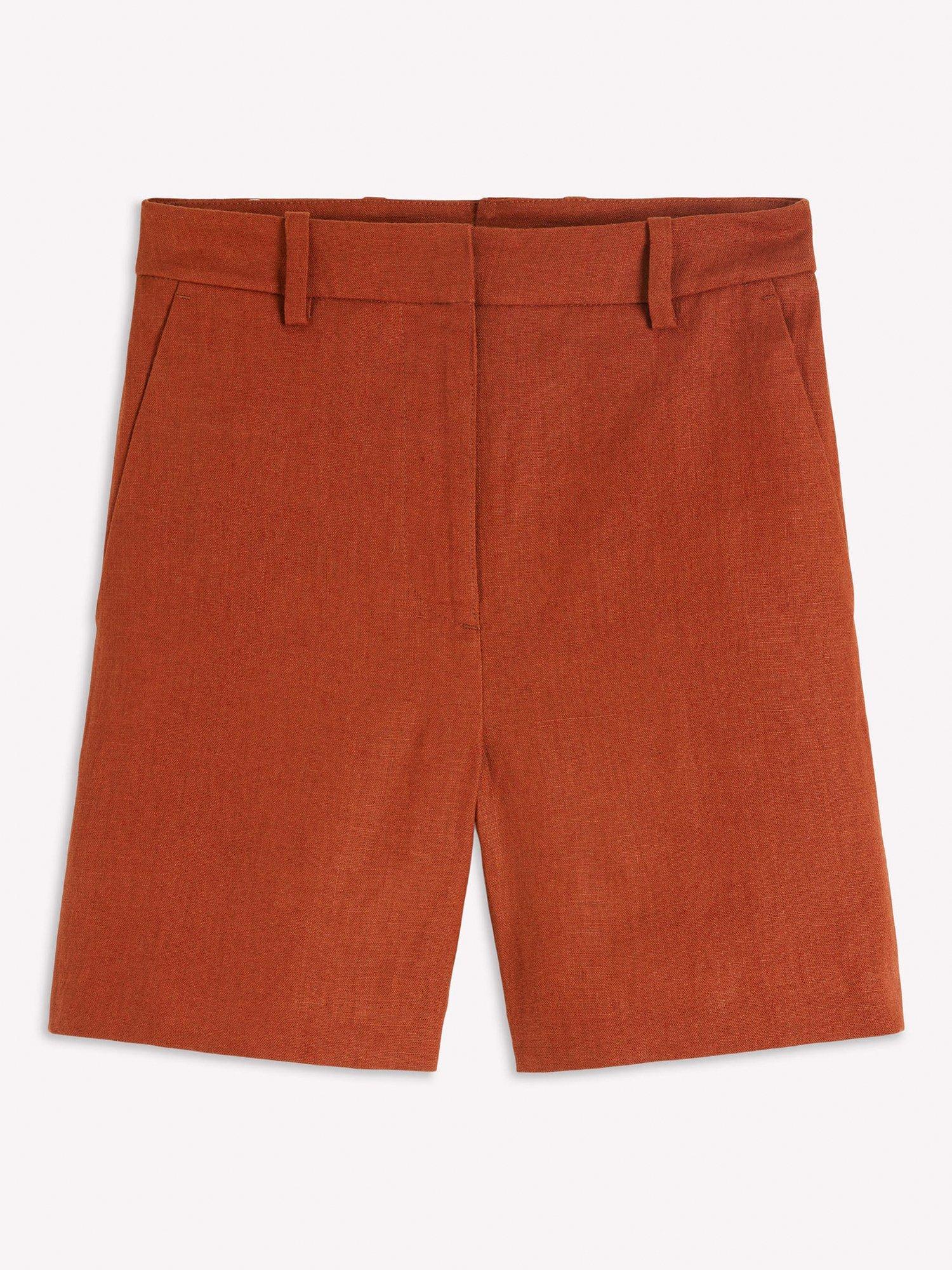 Product image 5 of 5, which shows Boden Belgravia Pure Linen Shorts, Burnt Orange, 10