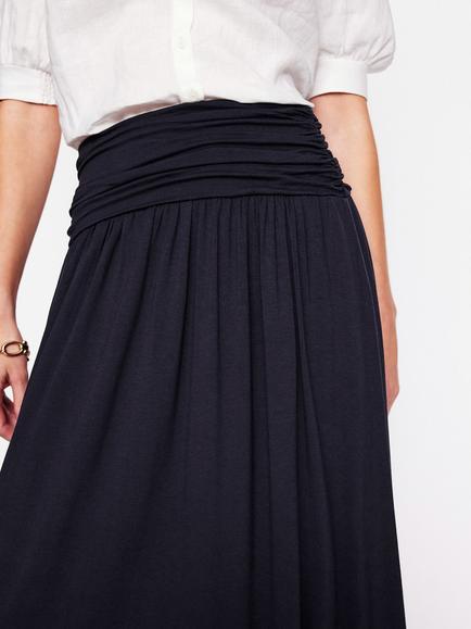 Boden Rosaline Jersey Skirt containing LENZING™ ECOVERO™ Viscose, Navy - view 2, Navy