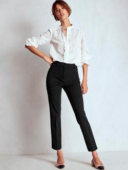 Boden Highgate Ponte Trousers containing LENZING™ ECOVERO™ Viscose, Black, Black