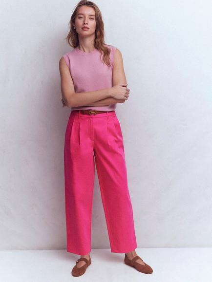 Boden Bloomsbury Tailored Trousers, Pink Peony, Pink Peony