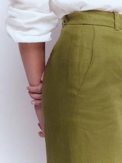 Boden Belgravia Pure Linen Trousers - view 2, Olive Green