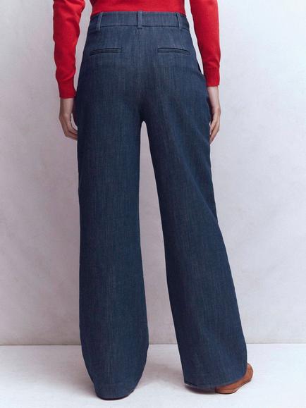Boden Kensington Denim Twill Trousers, Indigo - view 2, Indigo