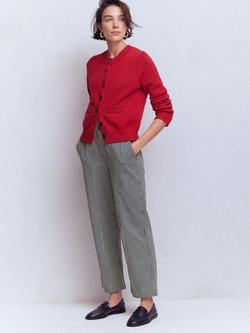 Boden Straight Leg Pinstripe Trousers, Blue/Ivory, Blue/Ivory