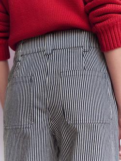 Boden Straight Leg Pinstripe Trousers, Blue/Ivory - view 2, Blue/Ivory