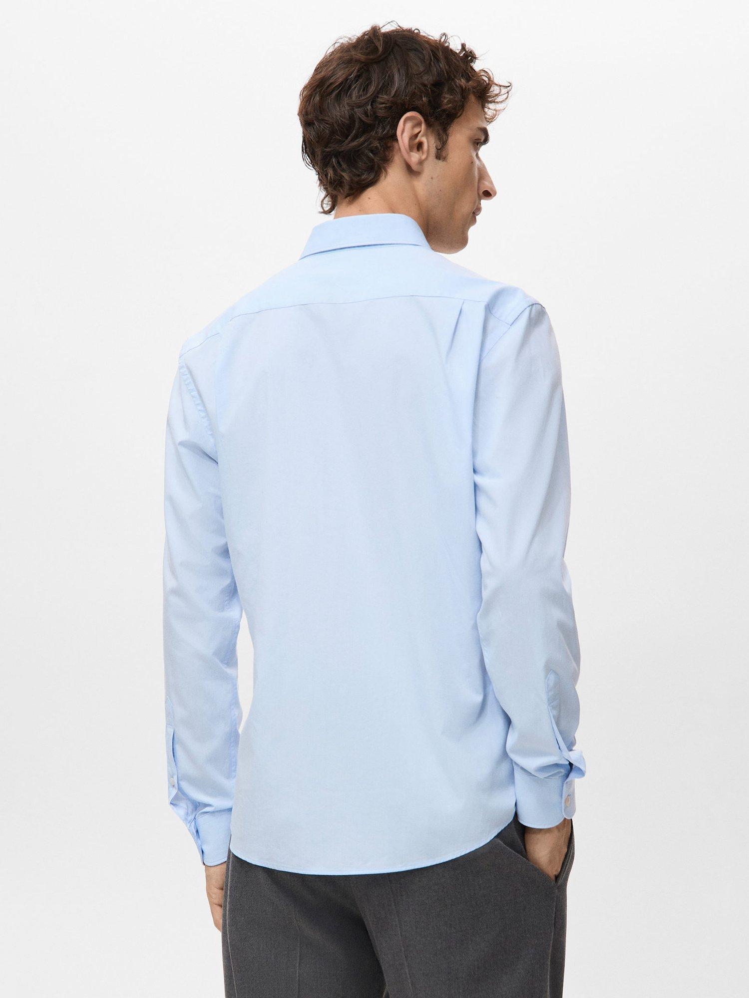 Product image 4 of 8, which shows Mango Play Cotton Regular Fit Shirt, Light Blue, L