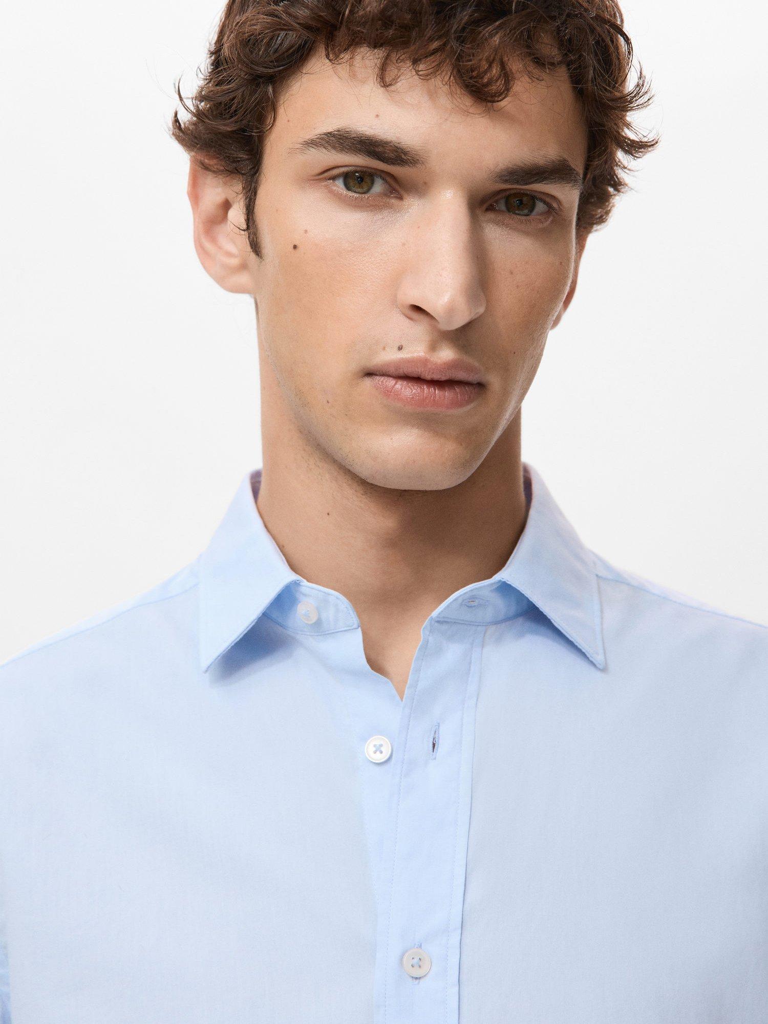 Product image 6 of 8, which shows Mango Play Cotton Regular Fit Shirt, Light Blue, L