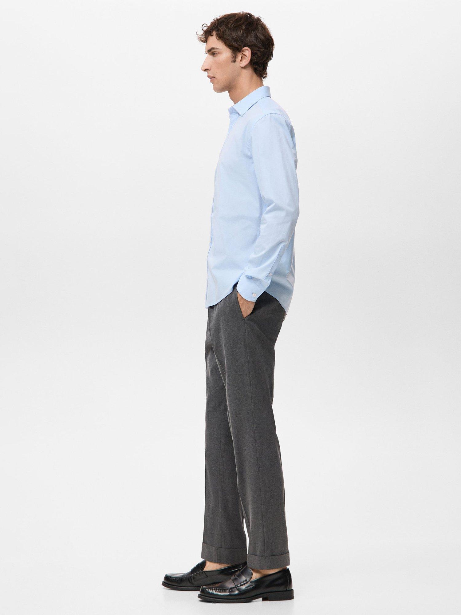 Product image 7 of 8, which shows Mango Play Cotton Regular Fit Shirt, Light Blue, L