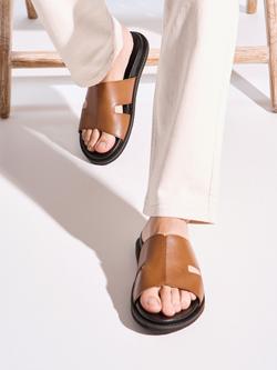 Dune London Ishaa Leather Sandals, Tan, Tan