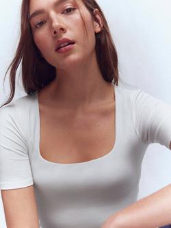 Boden Double Layer Square Neck T-Shirt - view 2, White