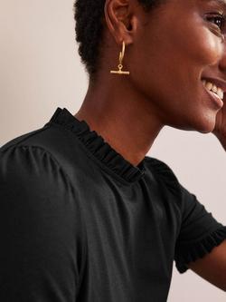 Boden Frill Trim T-Shirt - view 2, Black