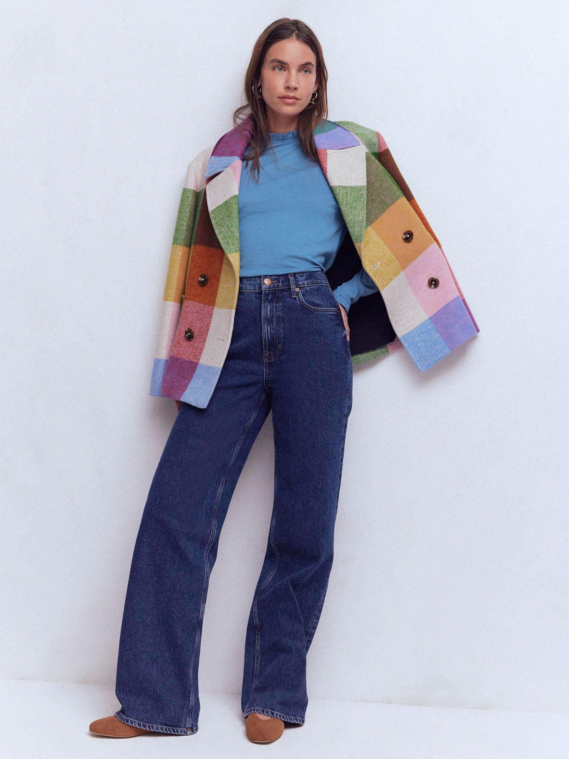 Product image 4 of 5, which shows Boden Frill Trim Long Sleeve Top, Captains Blue, 8