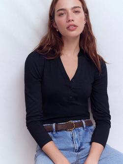 Boden Super Soft Henley Top, Navy, Navy