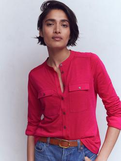 Boden Topstitched Pocket Top, Pink, Pink