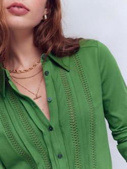 Boden Trim Detail Jersey Shirt, Green - view 2, Green