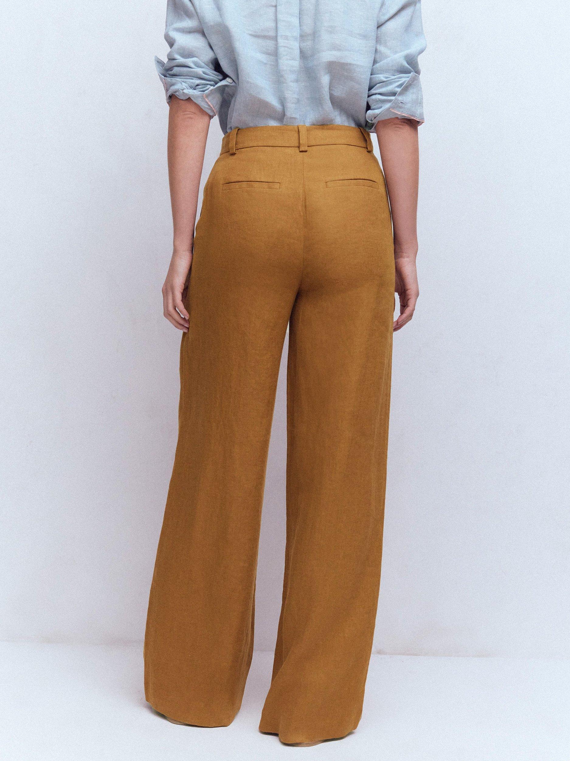 Product image 4 of 5, which shows Boden Belgravia Pure Linen Trousers, Gingerbread, 8