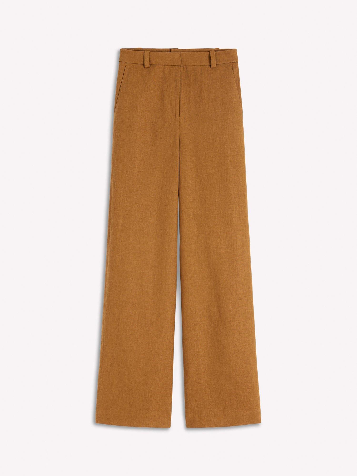 Product image 5 of 5, which shows Boden Belgravia Pure Linen Trousers, Gingerbread, 8