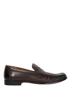 Dune London Sammi Leather Flexi Sole Penny Loafers, Brown, Brown