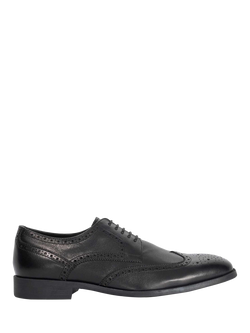 Dune London Sunni Leather Flexi Sole Brogues, Black